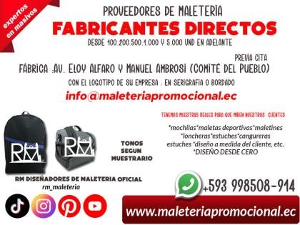 PROVEEDORES DE MALETAS DEPORTIVAS Y MOCHILAS PUBLICITARIAS EN QUITO