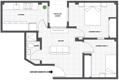 DEPARTAMENTO MINIMALISTA REFROMADO