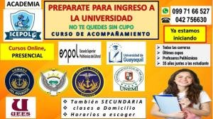 NIVELACION PRE-UNIVERSITARIA. ESPOL,ESTATAL,EESS,CATOLICA,NAVAL, etc.