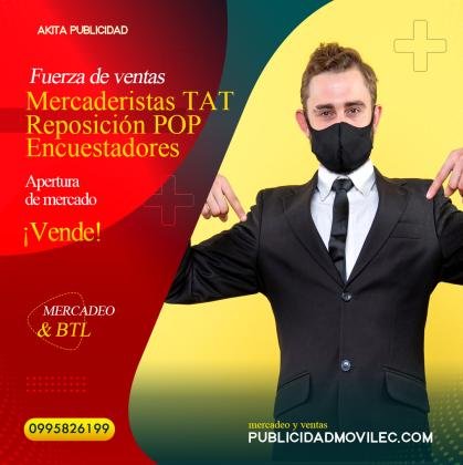 Agencia de mercadeo, vendedores/as mercaderistas, visitadores/as TAT y logística