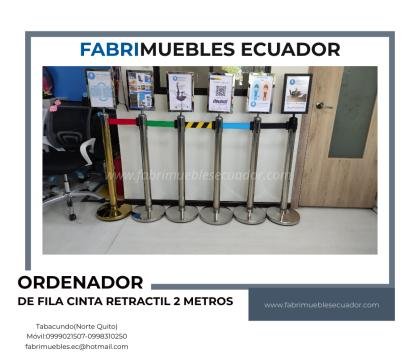 ORDENADOR DE FILA CINTA RETRACTIL 2 METROS- VARIOS COLORES