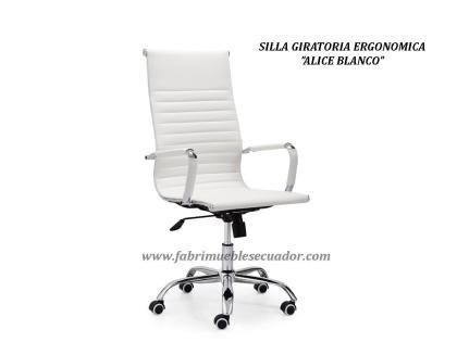 SILLA GIRATORIA ERGONOMICA ALICE BLANCO