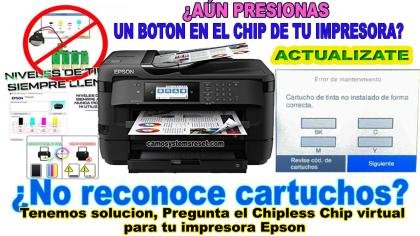 Chip virtual, repara error de cartuchos no reconocidos o mal instalador en Epson Chipless. Firmware