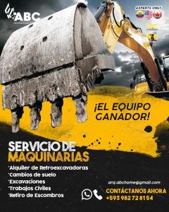 Alquiler de Maquinaria en Manta Ecuador , Retroexcavadoras , gallinetas, excavadoras , maquinaria pe