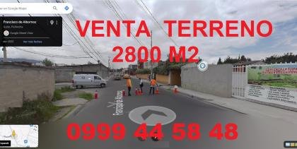 VENTA DE TERRENO 2875 M2,  CALDERON, AREA  RESIDENCIAL A  5 MIN DE SHOOPING