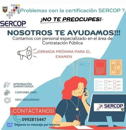 Examen de certificación como operador de compras públicas emitido por el SERCOP