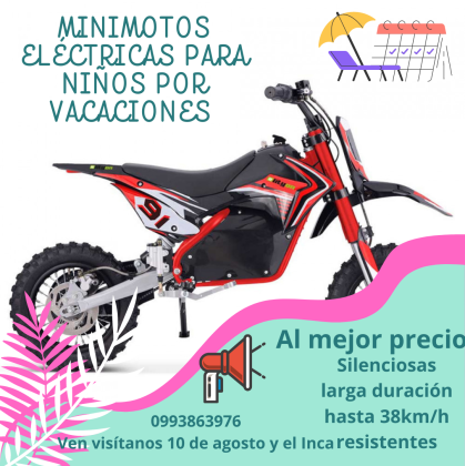 Venta de minimotos por vacaciones