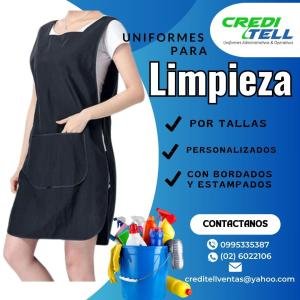 DELANTAL EN TELA GABARDINA PARA LIMPIEZA