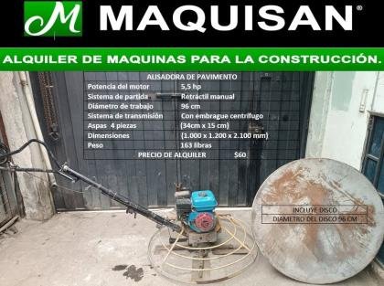 ALISADORA DE PAVIMENTO EN ALQUILER