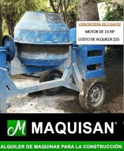 ALQUILER DE CONCRETERA DE DOS SACOS