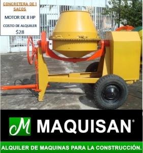 ALQUILER DE CONCRETERAS DE DOS SACOS Y UN SACO