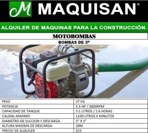 ALQUILER DE MOTOBOMBAS DE 3